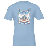 House of Bitey (tm) Neon Cat with Sunglasses - Premium Unisex Crewneck T-shirt