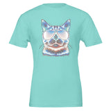 House of Bitey (tm) Neon Cat with Sunglasses - Premium Unisex Crewneck T-shirt