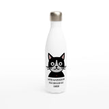 House of Bitey (tm) Lots of Staring Fun Going on Here - Cat - White 17oz Stainless Steel Water Bottle