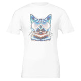 House of Bitey (tm) Neon Cat with Sunglasses - Premium Unisex Crewneck T-shirt