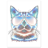 House of Bitey (tm) Neon Cat with Sunglasses Fine Art Poster