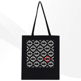 Sac fourre-tout classique avec logo House of Bitey (tm) et motif géométrique en nuances de gris
