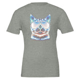 House of Bitey (tm) Neon Cat with Sunglasses - Premium Unisex Crewneck T-shirt