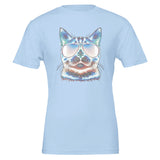 House of Bitey (tm) Neon Cat with Sunglasses - Premium Unisex Crewneck T-shirt