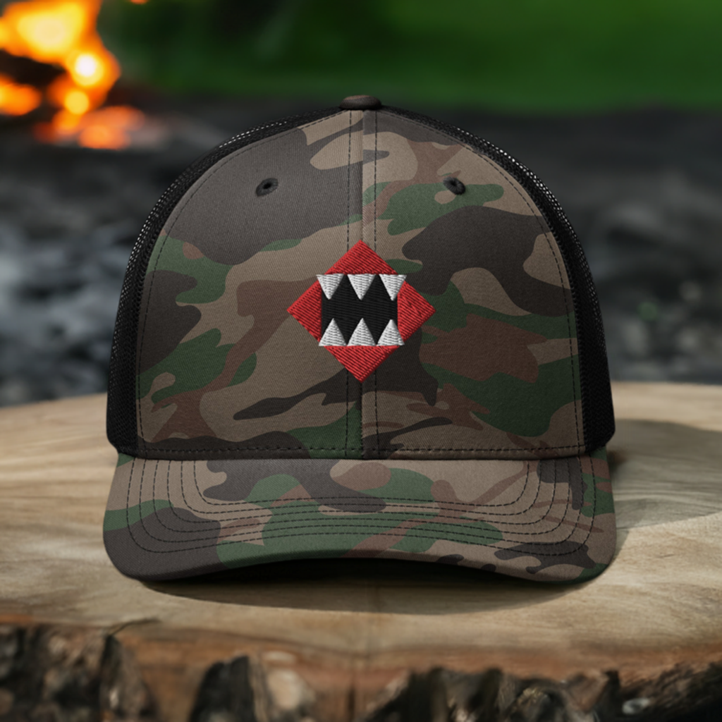 House of Bitey (tm) logo Camouflage trucker hat