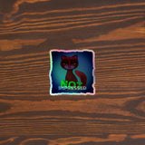 House of Bitey® Red Cat - Not Impressed - holographic sticker