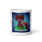 Red Cat - Not Impressed by House of Bitey® - White glossy mug