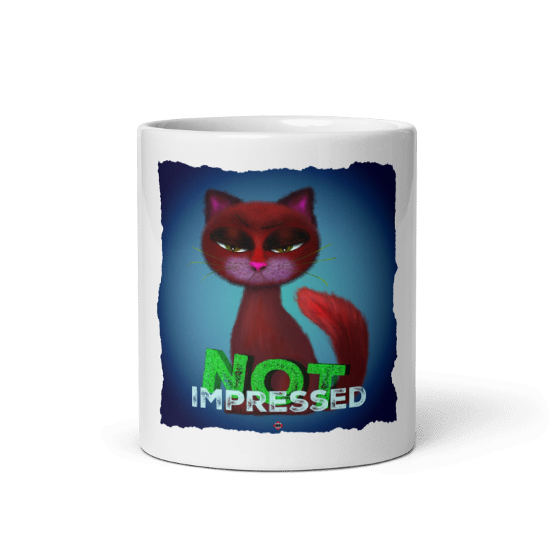 Red Cat - Not Impressed by House of Bitey® - White glossy mug
