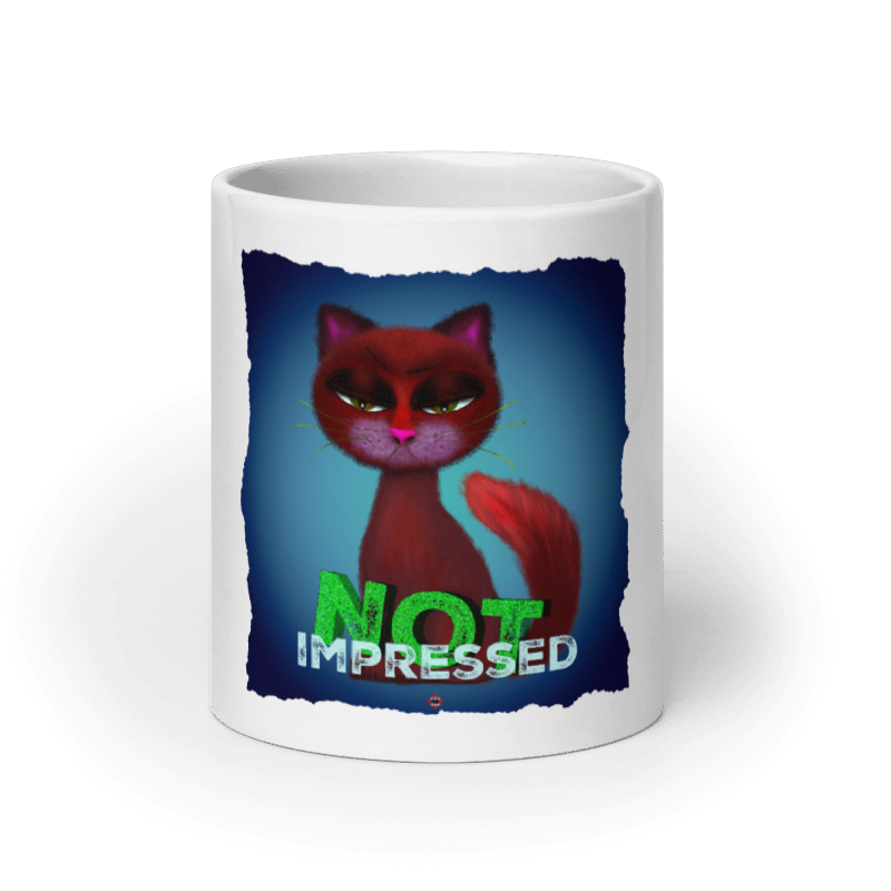 Red Cat - Not Impressed by House of Bitey® - White glossy mug