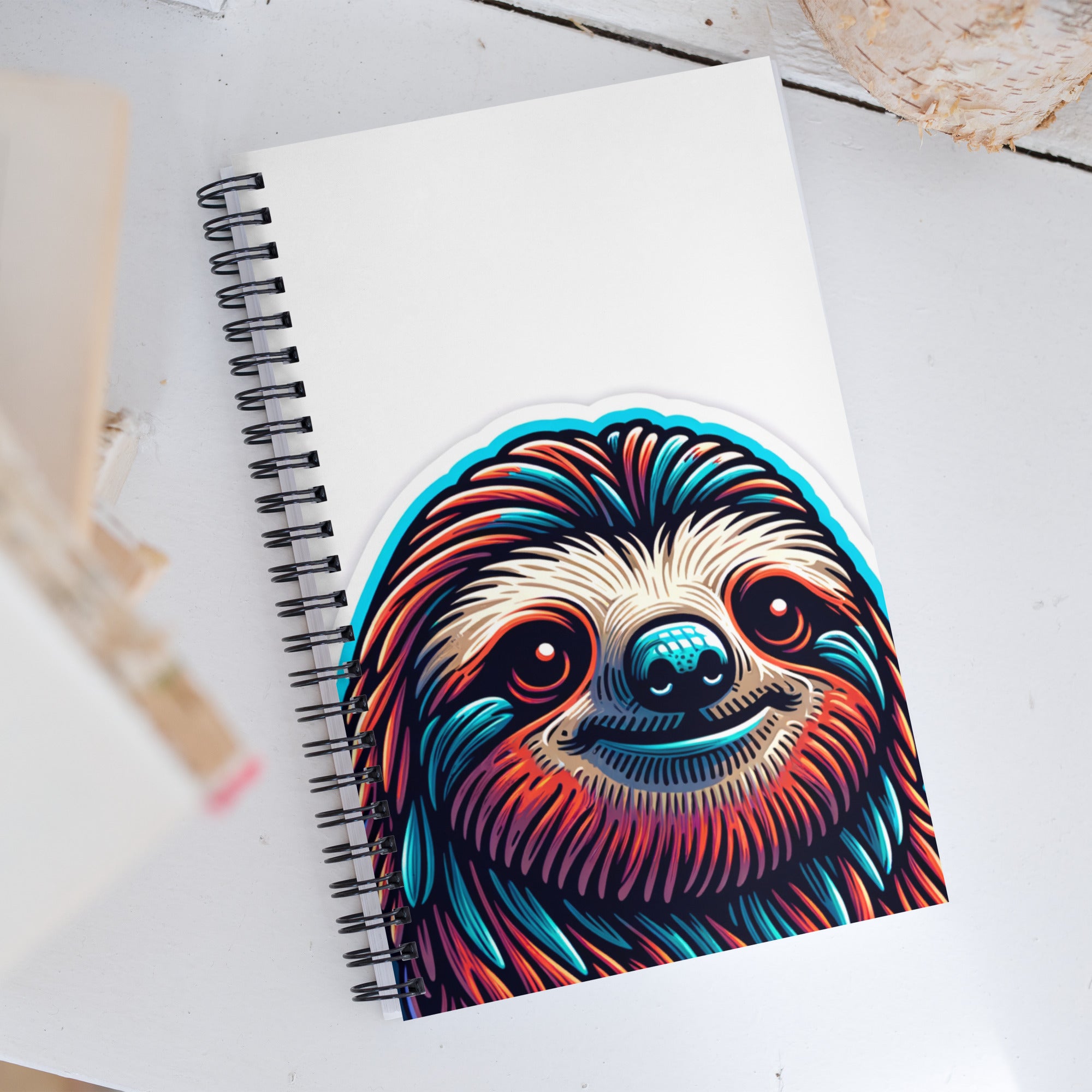 House of Bitey (tm) Sloth spiral notebook