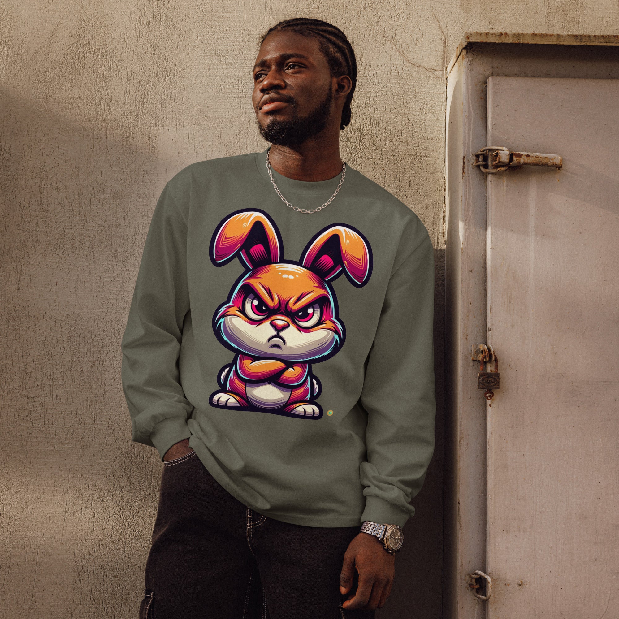 House of Bitey Bubba Bitey (tm) Angry Bunny premium heavyweight long sleeve shirt