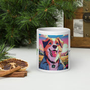 House of Bitey (tm) Morning Here I Come - Anime Dog Sunshine white glossy mug