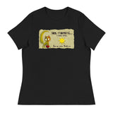 Yes, morning...I see you. Now Go Away. Thank you - Green cat, red ball & sun - Bubba Bitey - Women's Relaxed T-Shirt