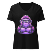 House of Bitey (tm) Attitude Gorilla women’s relaxed v-neck t-shirt