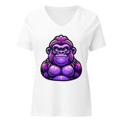 House of Bitey (tm) Attitude Gorilla women’s relaxed v-neck t-shirt